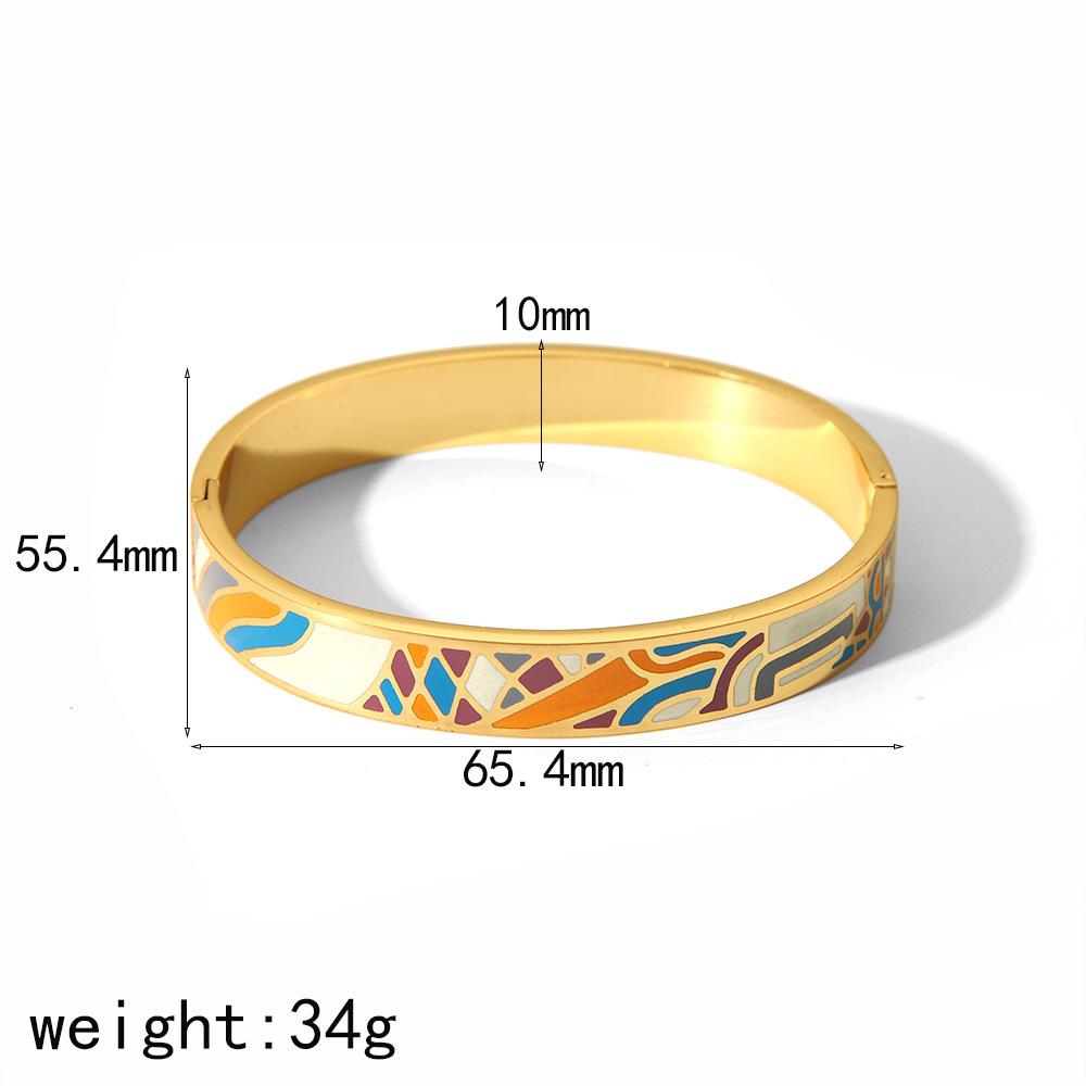 Новый окрашенный браслет из титановой стали с эмалью, персонализированный ретро-браслет с пряжкой высокого класса из нержавеющей стали, браслет