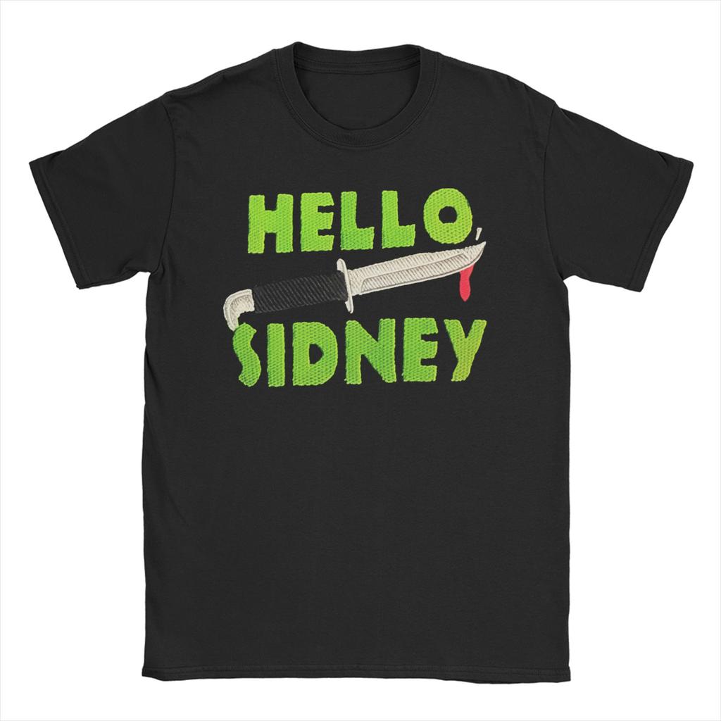 Unisex WoUnisexs TShirts Hello Sidney 30th Horror Movie Halloween Crazy Pure Cotton Tee Shirt Short Sleeve T Shirt O Neck Clothes