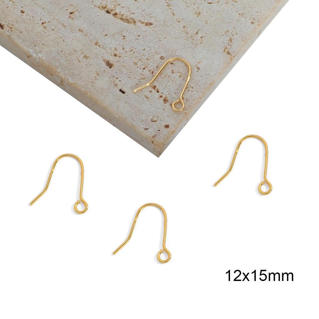 Позолоченные медные крючки для сережек 18 К, проволока для ушных крючков для изготовления ювелирных изделий