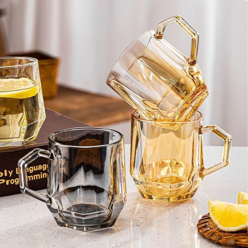Glass Cup Drinking Cup Household Handle Glass Teacup A Set Of High Value Set Of Cups Coffee Cup Breakfast Cup