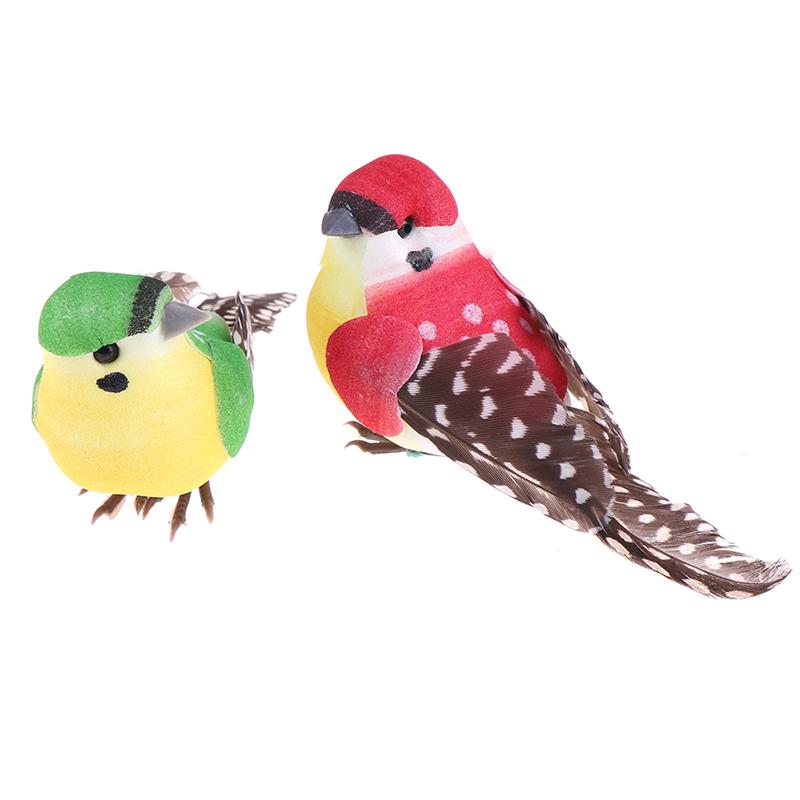 Декоративная фигурка птички из натуральных перьев