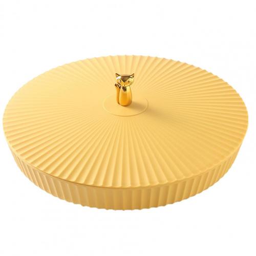 Компактный, с крышкой, прочный круглый поднос для закусок и конфет, настольные принадлежности