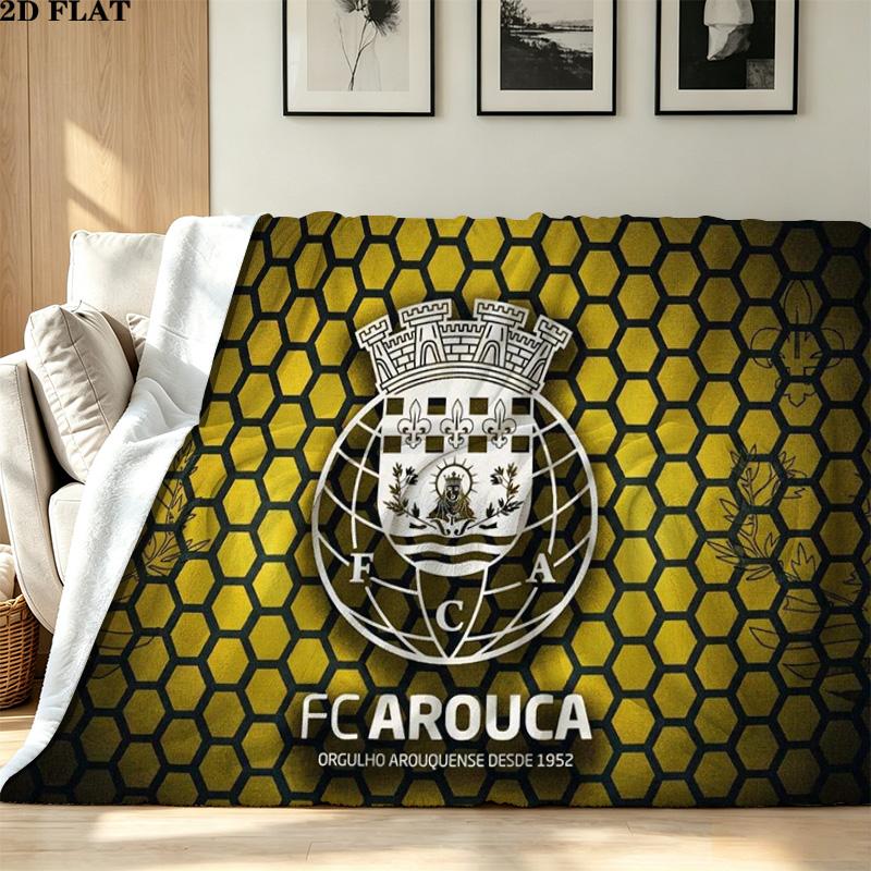 Фланелевое одеяло с принтом FC Arouca Высококачественное Теплое Уютное Покрывало для Всех Сезонов Идеально для Подарков Декор Дома