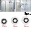 8Pcs Shower Glass Sliding Door Roller Replacement Shower Door Roller Runner Wheels 19/23/25mm Wheel Cabinet Pulley Hardware