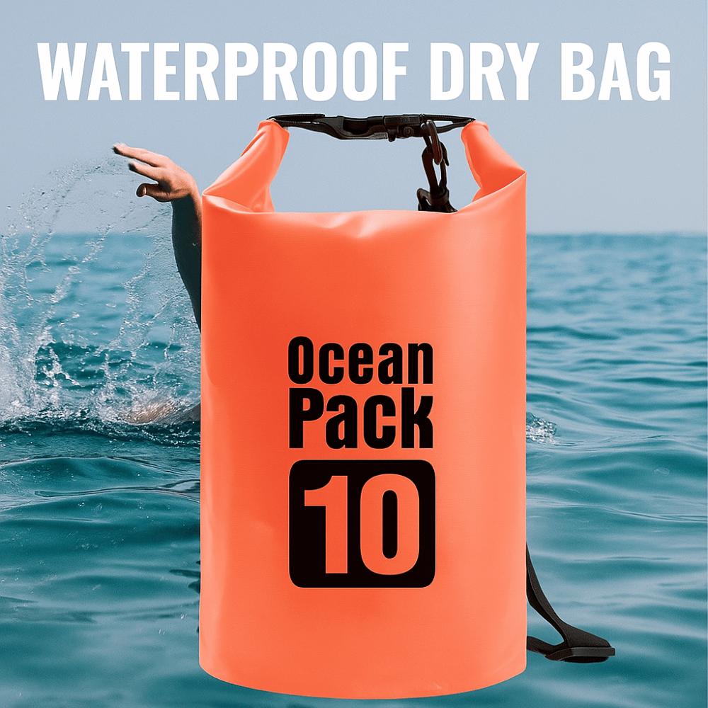 10L Waterproof Dry Bag Large-Capacity Beach Backpack Swimming Bucket Bag Water Sports