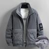 Autumn and Winter Men's Plus Size Fat Stand-up Collar Splicing Jacket Plus Fat Plus Size Cotton Men's Jacket 5XL-12XL