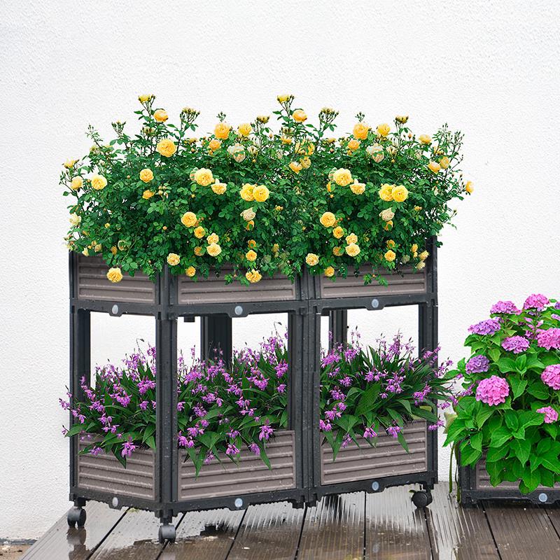 Large Rectangular Deepened Six-Cell Planter