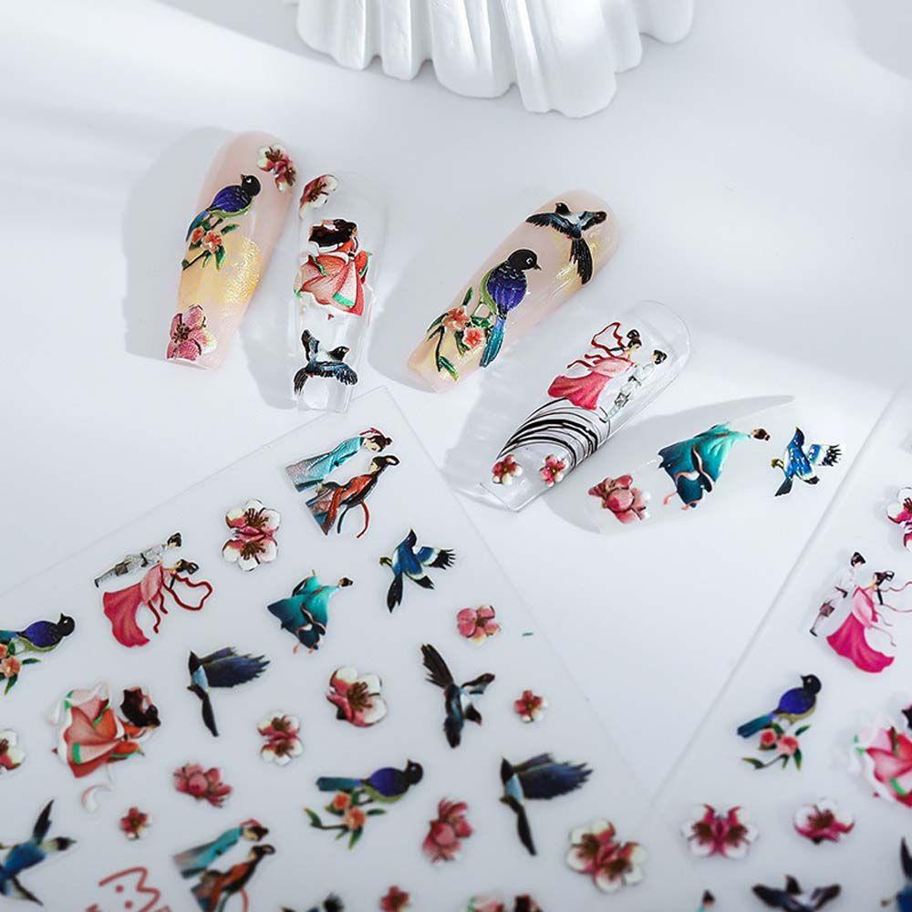 Accessories Chinese Nail Stickers Antiquity Nail Decals Nail Art Decorations Flowers Nail Stickers