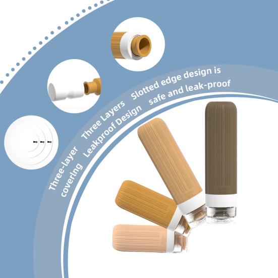 1 набор 60/90 мл силиконовых дорожных бутылочек, герметичные, многоразовые, для хранения крема для лица, лосьона, солнцезащитного крема, портативные, многоразовые, пустые емкости для туалетных принадлежностей