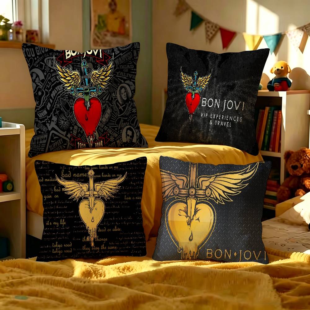B-Bons J-Jovi Cushion Cover Pillow Cover Decor Pillowcase Printed Cushion Case For Couch
