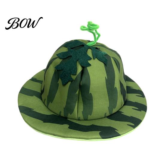 Playful Summer Beach Hat Watermelon Party Hat, Wide Brim Sun Visor for Costume Parties, Decorative Fruit Pattern Lightweight Elastic Unisex