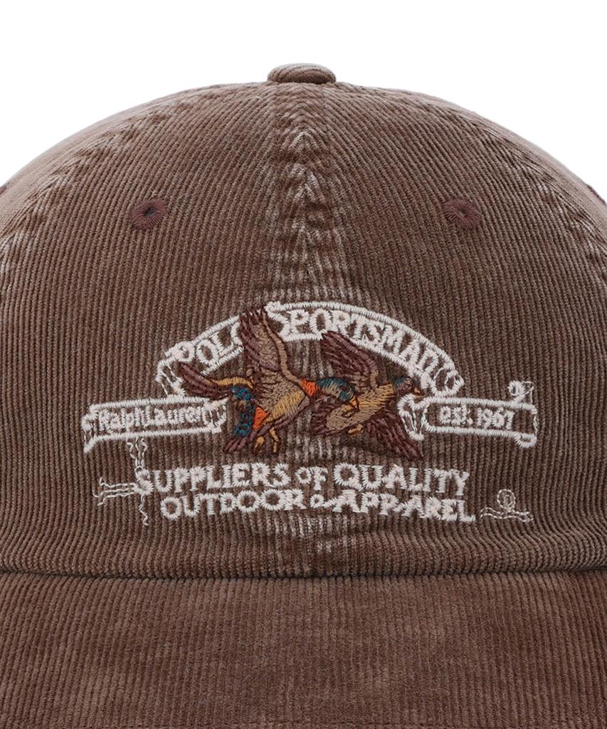 POLO RALPH LAUREN Кепка Polo Sportsman из вельвета-Коричневая