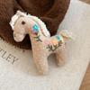 Cute Embroidery Horse Brooch Flower Cloth Fabric Pony Brooch Kawaii Cartoon Sweater Pin  Sweater