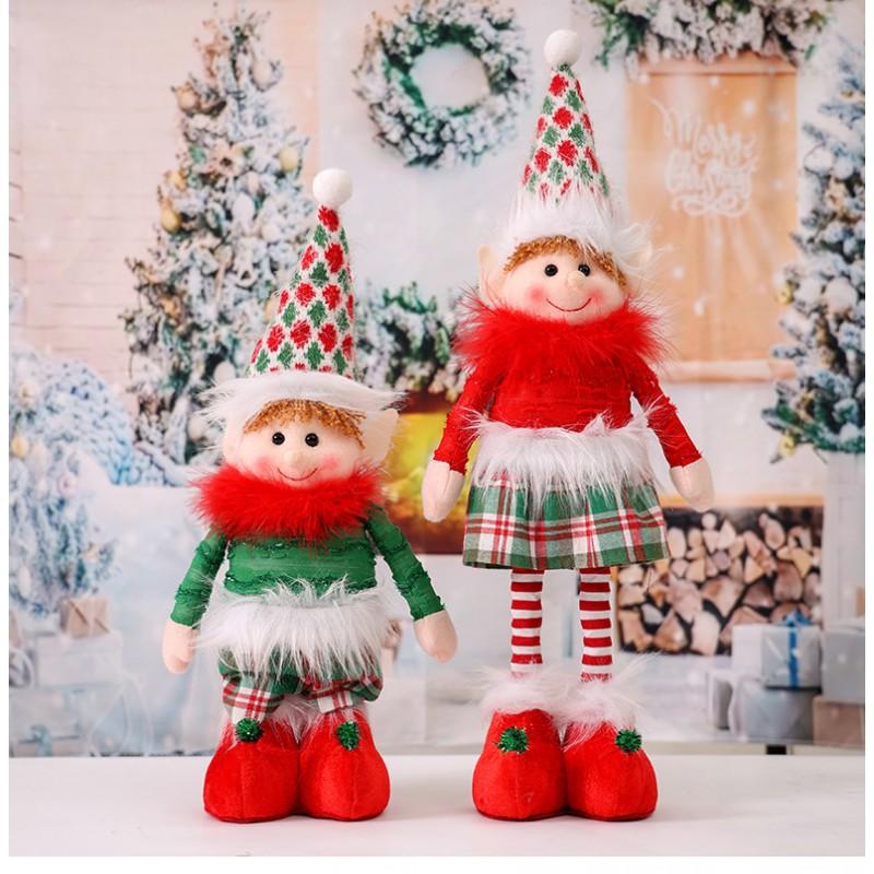 Christmas Elf Doll Stretch Leg Party Decoration Cartoon Plush Toy Desktop Ornament