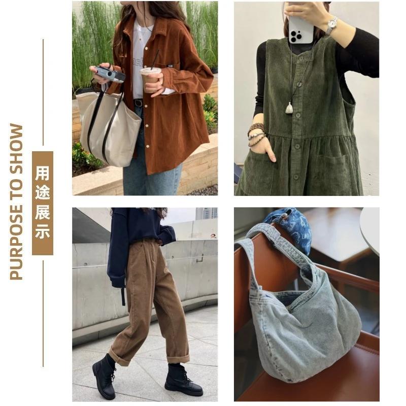 Хлопковая Вельветовая Ткань Средняя Полоска На Метры Для Одежды Платьев Брюк Пальто Ткань Для Шитья Мягкая Дышащая Белый Синий