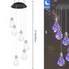 Colorful Lights Bulb Solar Wind Chimes Waterproof Garden Hanging Lamp Copper Wire Solar Powered Wind Chimes Romantic Atmosphere