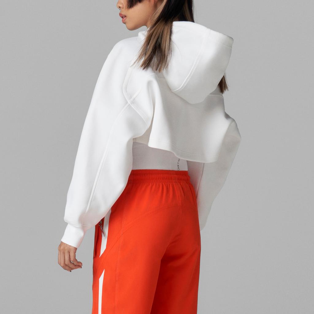 Adidas X Stella McCartney Pure Color Logo Мини-куртка на молнии с капюшоном Женские куртки Белые H59963