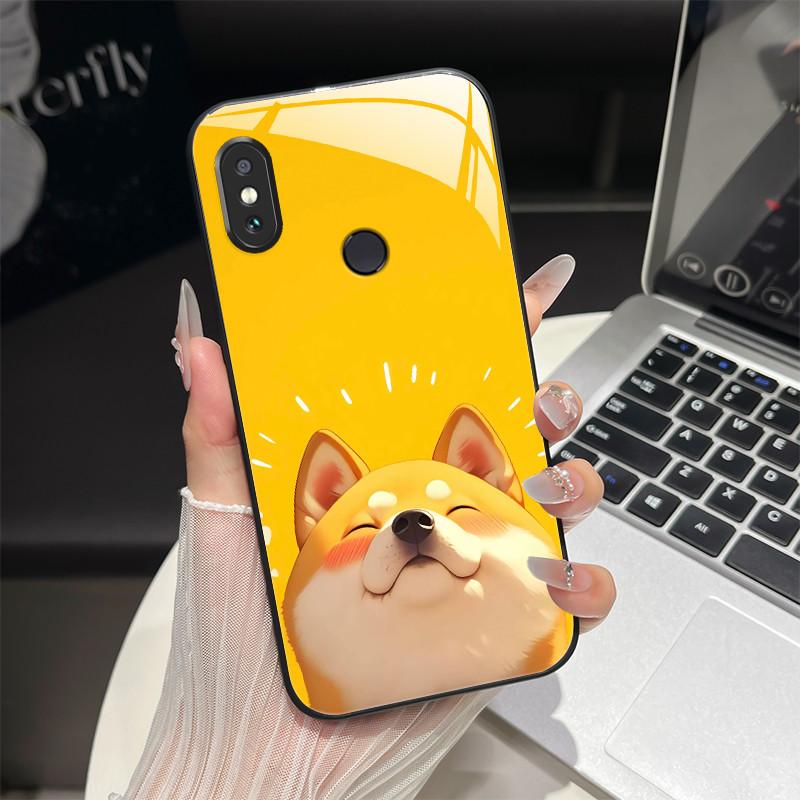 For Redmi Note 5/Note 6 Phone Case Trendy Design Tempered Glass Bumper For Xiaomi Redmi Note 5 6 Pro Full Protection Back Covers
