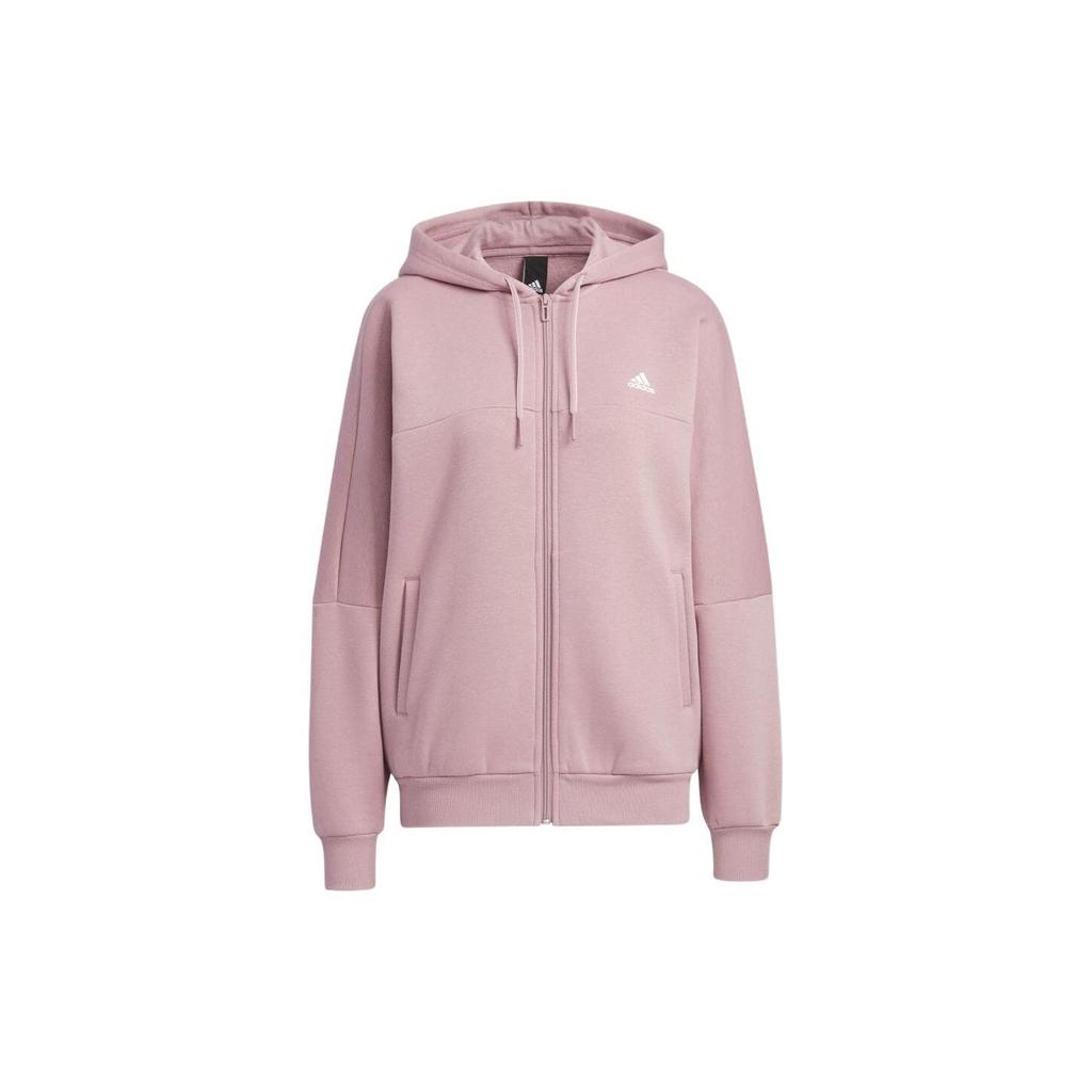 adidas Худи с полосатой нашивкой-логотипом, женское, с длинным рукавом, повседневное, спортивное, волшебный фиолетово-розовое, верхняя одежда HM2811