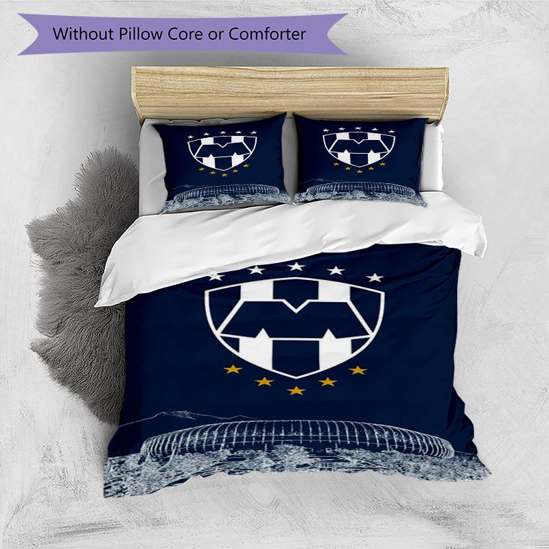 Monter-rey Football Crest Art Printed Pattern Duvet Cover Set – includes 1 duvet cover and 2 matching pillowcases Bedroom decor Christmas gifts