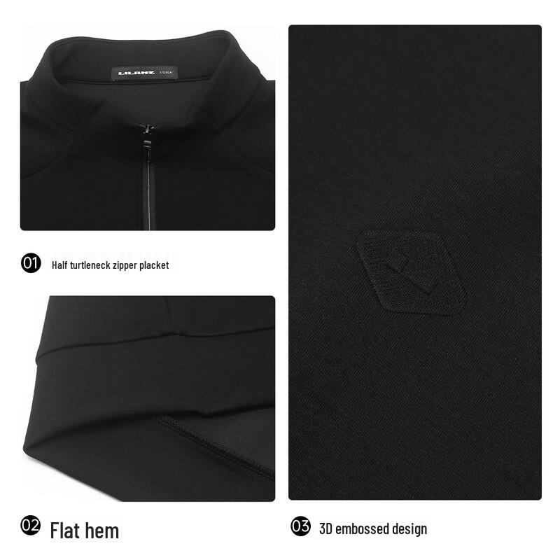 LILANZ Men's Far-Infrared Heating Loose-Fit Half-Zip Sweatshirt