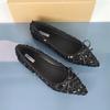 Fashion New 2025 Luxury Shiny Sequins Women's Shoes Elegant Pointed Toe Shallow Soft Sole Date Female Autumn Spring Flats Plus Size