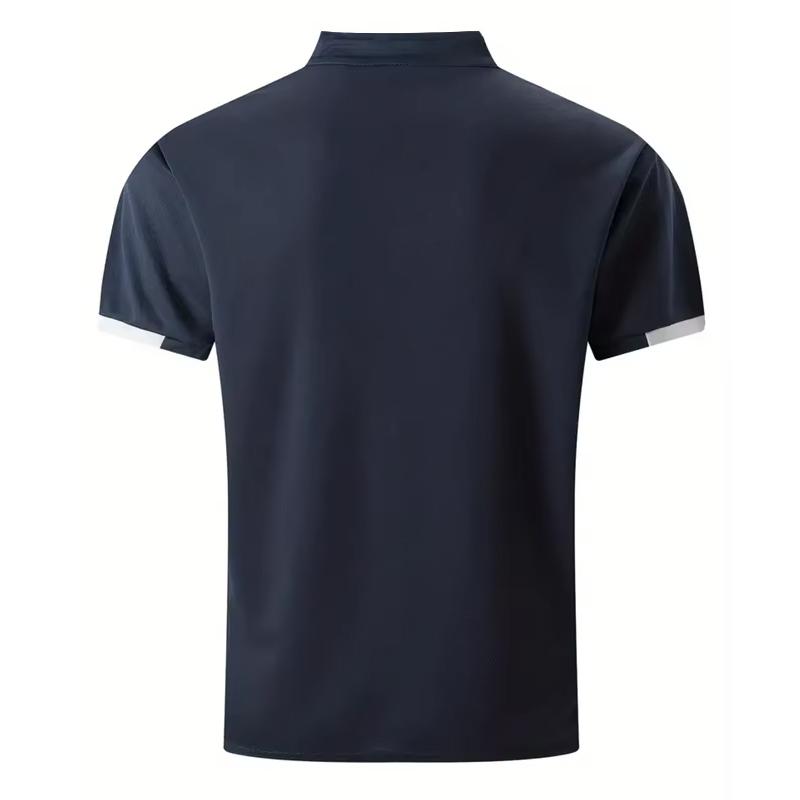 Мужская деловая повседневная футболка-поло с коротким рукавом, лето