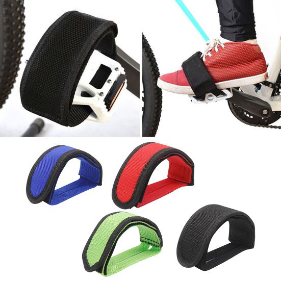 Bike Cycling Pedal Tape Anti-slip Toe Strap Belt Sturdy Canvas Double-Layer Fixed Gear Mountain Bikes Hook Lace-Up Straps for Safety