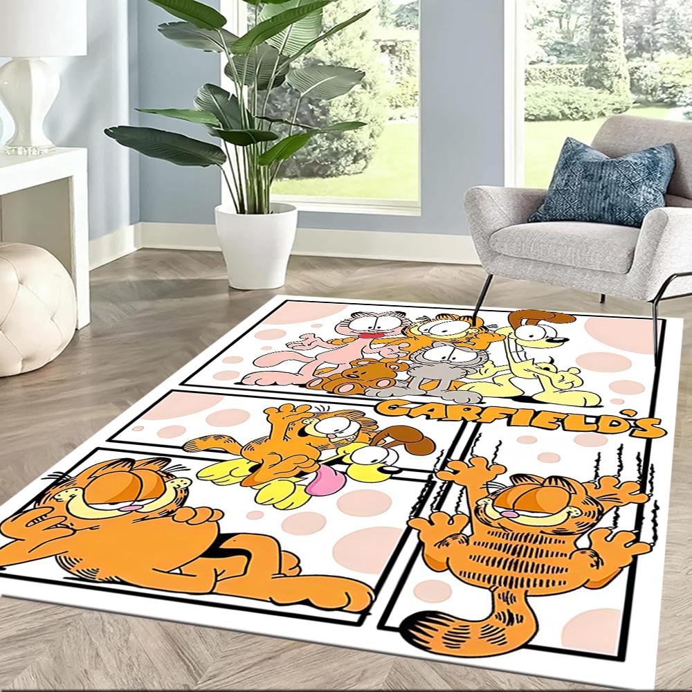 Garfield S Adventures 1 Square rugs are a great choice for living rooms, bedrooms, home décor, and as gifts