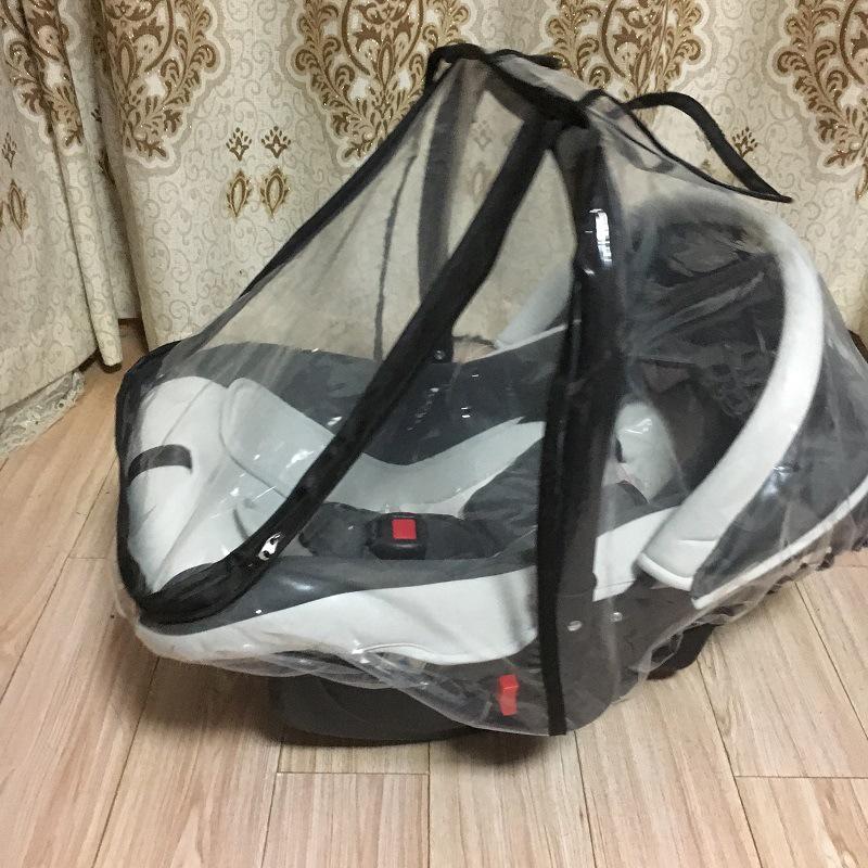 Прозрачный дождевик из ЭВА для переноски ребенка, автокресла и коляски