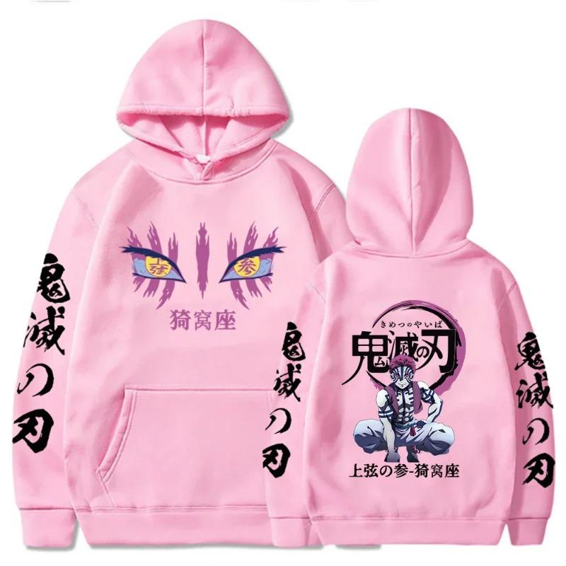 Japanese Anime Autumn New Hoodies for Men Akaza Manga Graphic Streetwear Pullover Hoody Long Sleeve Hooded Sweatshirt