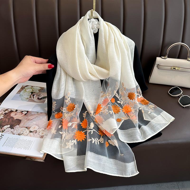 Luxurious Silk Blend Scarf - Soft, Breathable, Windproof, and Elegant Solid Color Shawl for Casual Travel, Beach, and Daily Wear