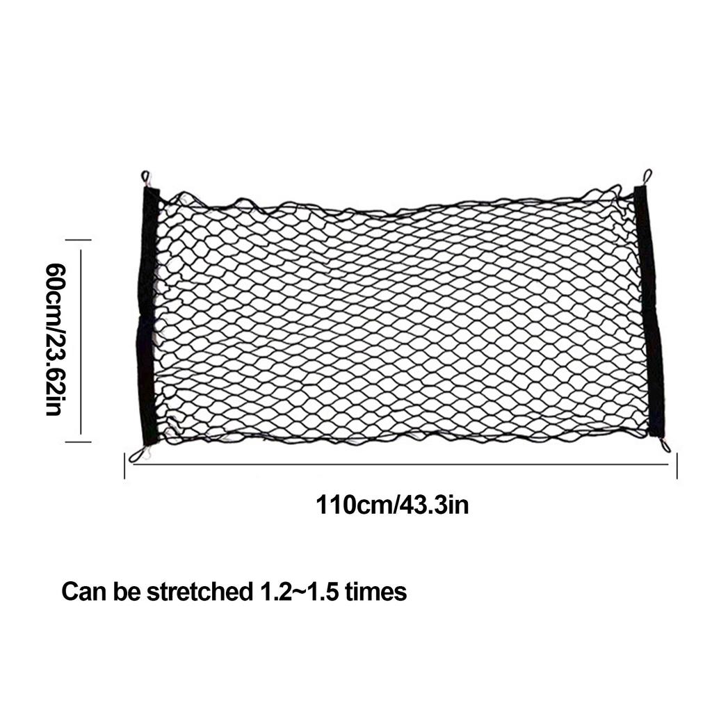 Универсальная грузовая сетка для грузовика, эластичная сетка-органайзер для автомобиля с крючками, сверхпрочная сетка для багажа, аксессуары для интерьера автомобиля, 110x60 см