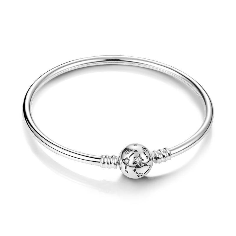 Women Fashion Trend 925 Silver Snake Chain Charm Bracelets Fit Original Bead Pendant DIY Fashion Jewelry Making Accessories Gift