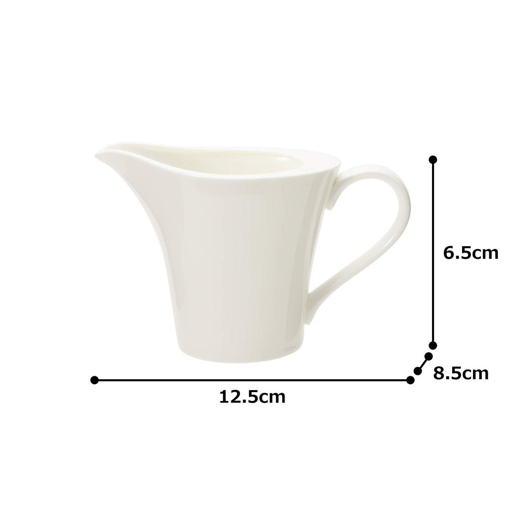 Сливочник NARUMI, Плоский край, Белый, 175 мл, Сделано в Японии, 51030-4660