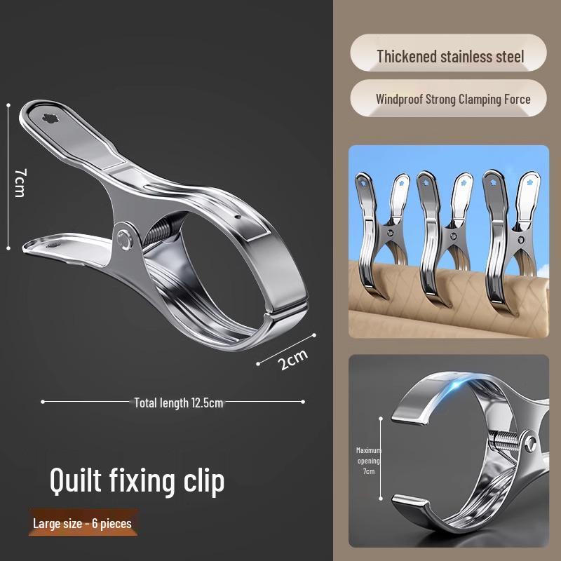 Stainless Steel Windproof Clips for Bed Sheets, Clothes, and Socks