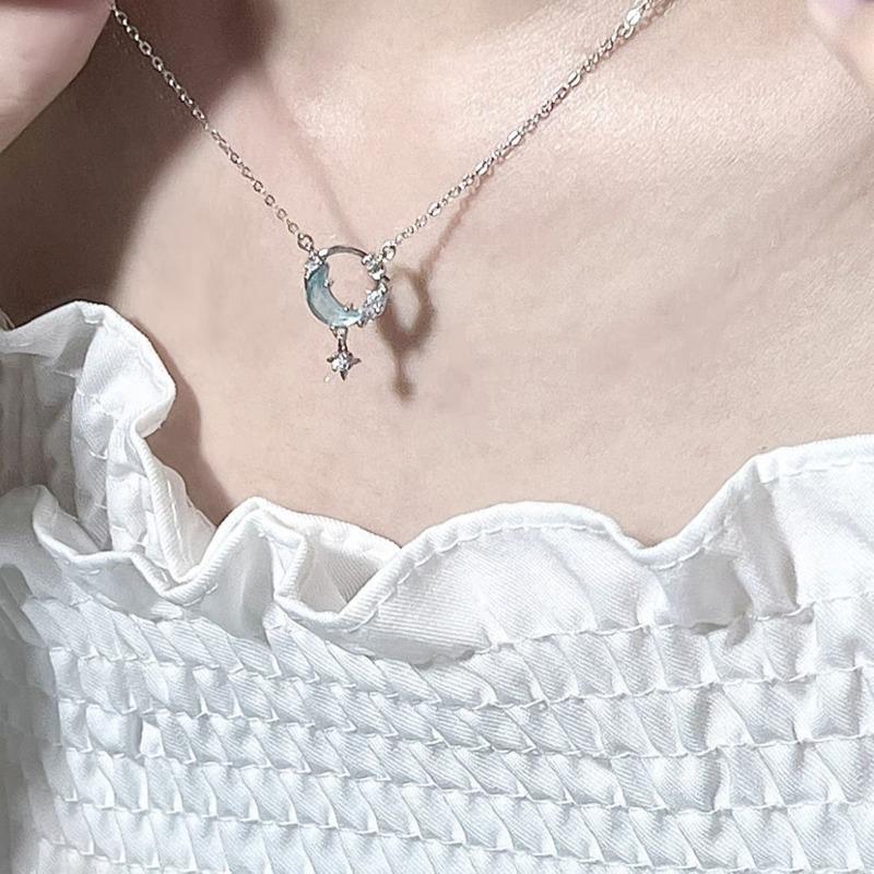 Роскошное ожерелье со звездами и сердцем из горного хрусталя, модное очаровательное колье-цепочка на ключицы, кулон для женщин и девочек, вечерние свадебные украшения