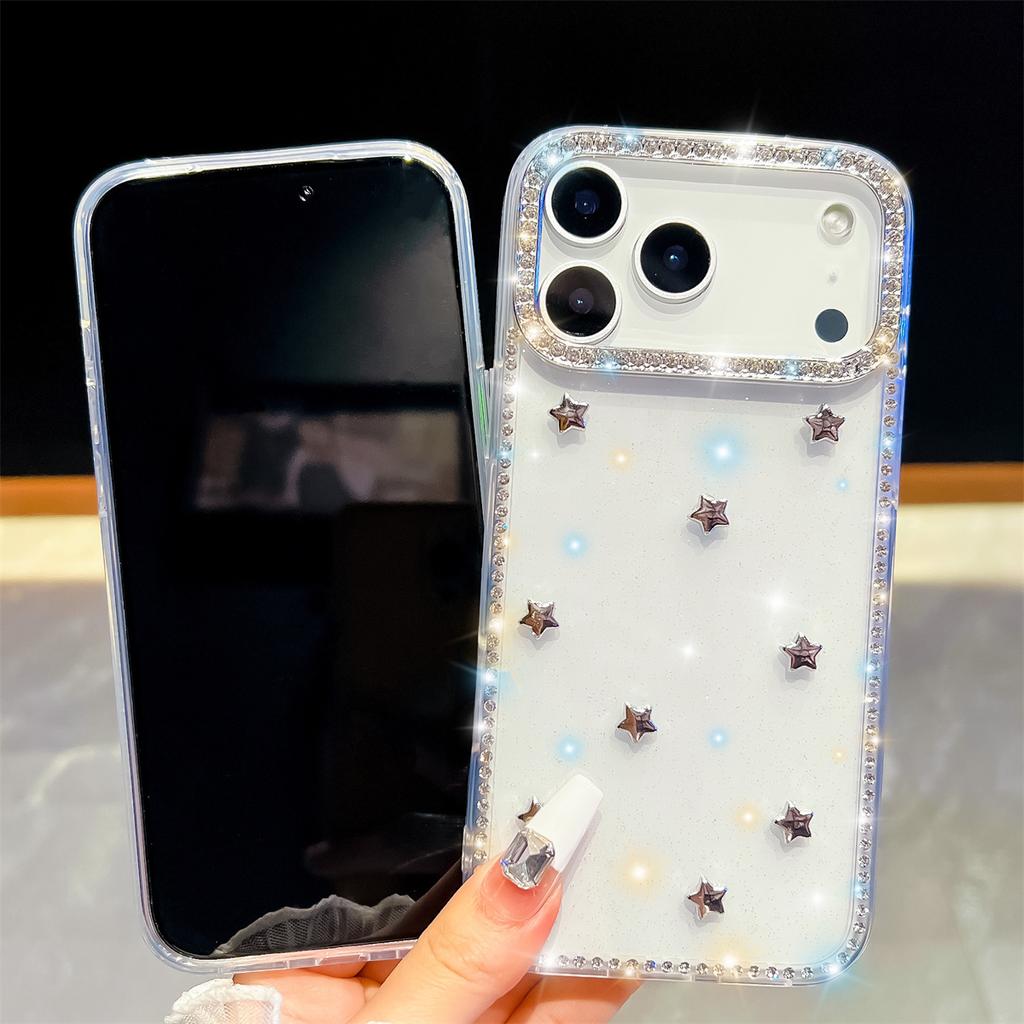 Чехол для телефона ручной работы с блестящими бриллиантовыми звездами, IMD, совместимый с сериями iPhone 13, iPhone 14, iPhone 15, iPhone 16, iPhone 17