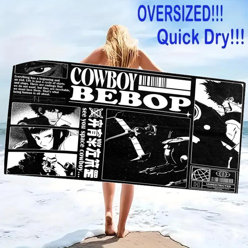 CowboyBebop Print Beach Towel, Large Soft Quick Dry Towel for Beach Camping Swimming
