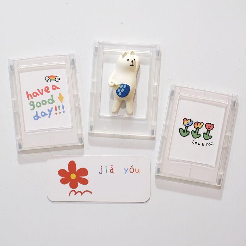 3 Inch Acrylic Magnet Photo Frame Mini Polaroid Photo Display Frame DIY Refrigerator Decoration Photos Storage Display Stand