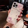 Luxury Fashion Pearl Flower Transparent Phone Case For iPhone 15 14 13 12 11 Pro Max X XS XR XS Max Acrylic Shockproof Cover