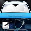 Full Bend Handle Front Windshield Sunshade: Umbrella-Style, Heat-Insulating Sun Protection with Pull Rope