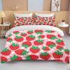 Sweet Strawberry Print Bedding Set Duvet Cover 1 Duvet Cover 2 Pillowcases Adult and Kids Bedding Set Luxury Queen Bedding Set
