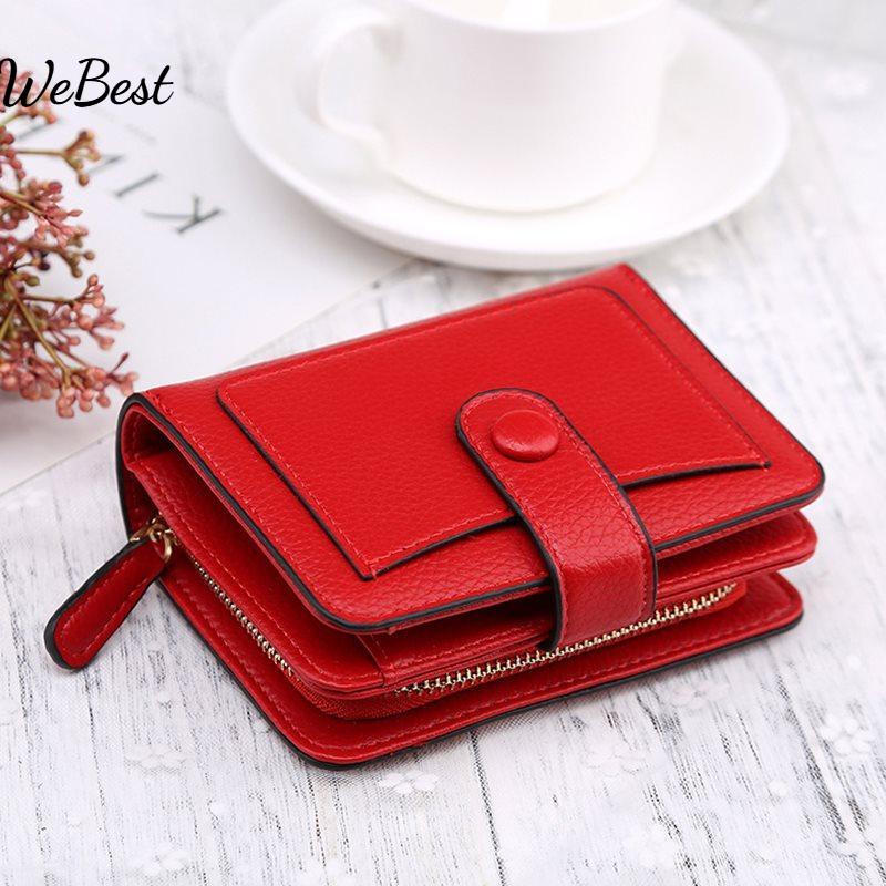 Женские кошельки Маленький кошелек Кошелек для монет Короткий кошелек на застежке-кнопке Модный женский кожаный кошелек для денег