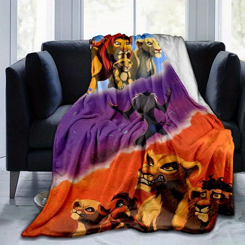 1pc. Cartoon Lion King Blanket, Soft and Cozy for All Seasons, Perfect Home Decor Gift for Friends and Family, Soft Flannel Throw Blanket, V