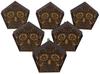 IBA Indianbeautifulart Brown Skull Engraved Wooden Wardrobe Knobs Cabinet Drawer Pull 10