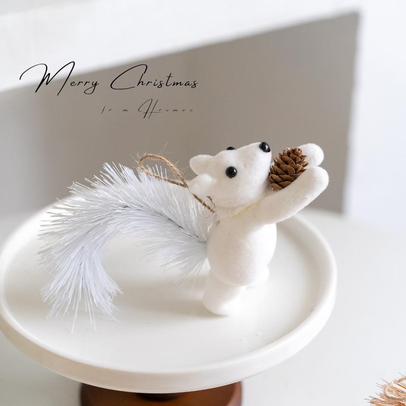 Пенопластовая фигурка белки, подвеска в виде имитации белки для украшения рождественской елки, белка белого и коричневого цвета для ребенка, милый подвесной рождественский подарок, декор