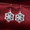 925 Sterling Silver Star Shaped Geometric Pendant Piercing Earrings Fashionable Wedding Jewelry