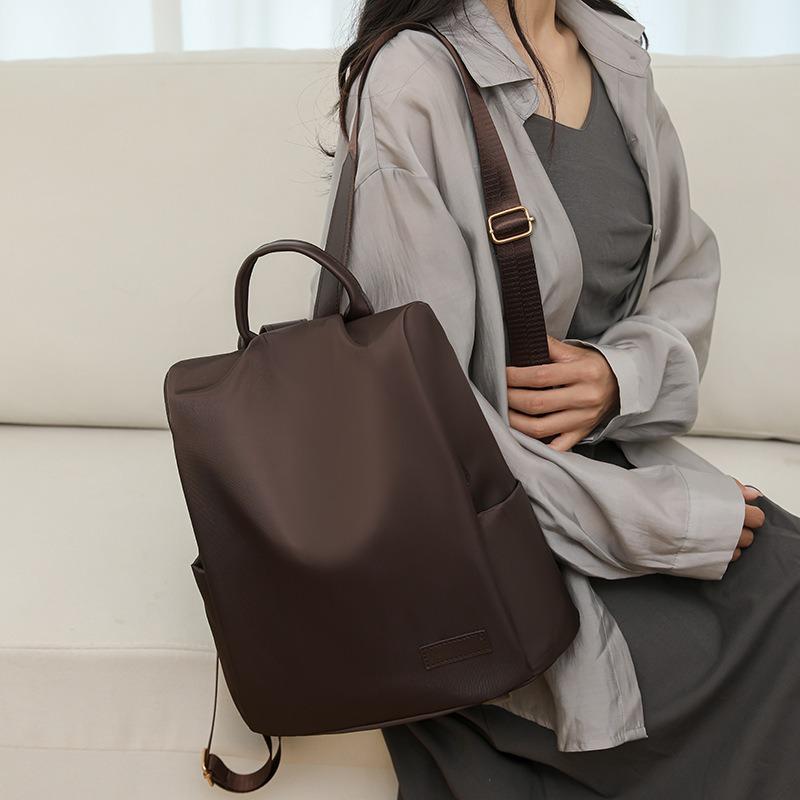 Рюкзак Anti Theft, женский трансграничный новый простой повседневный рюкзак для поездок на работу, однотонная ретро-сумка большой вместимости, легкая дорожная сумка