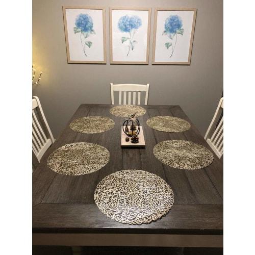 UNITRIP Placemats, Set of 6, Openwork PVC Placemats, Stylish, Scandinavian Style, Stain-Resistant, Insulated, Tabletop Decor, Washable, Non-Slip, Coff